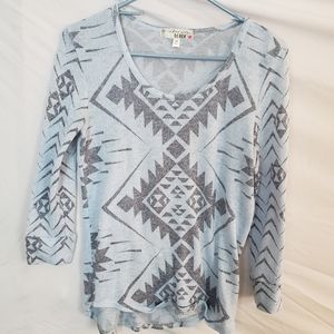 Southwestern Style 3/4 Length Sleeve Top
